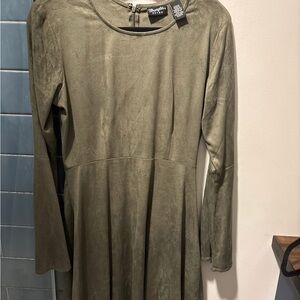 Charming Charlie Olive Long Sleeve Dress